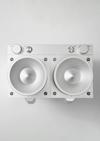 LAGOM GDS silver top view of twin hoppers