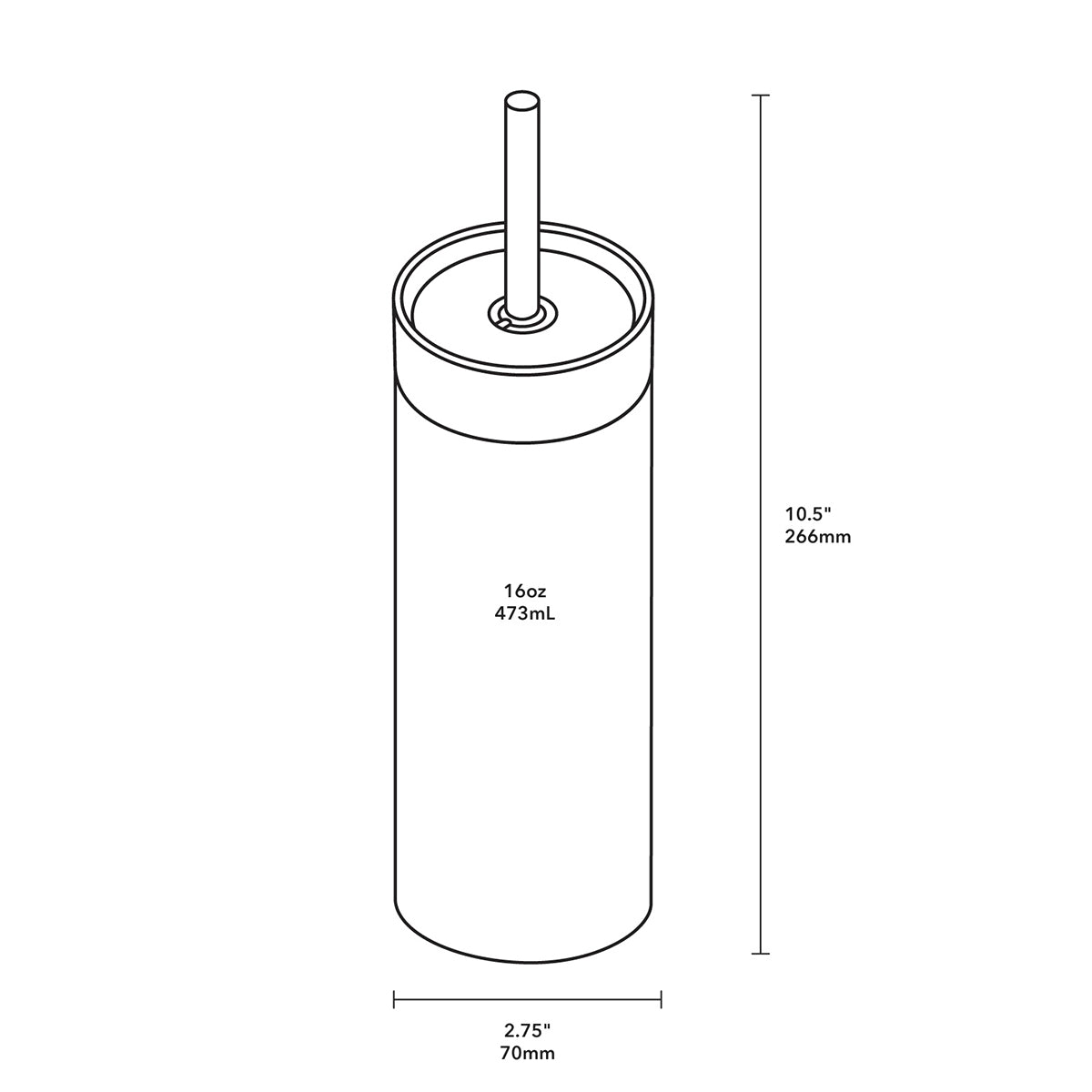 Sipper Straw Bottle 16oz